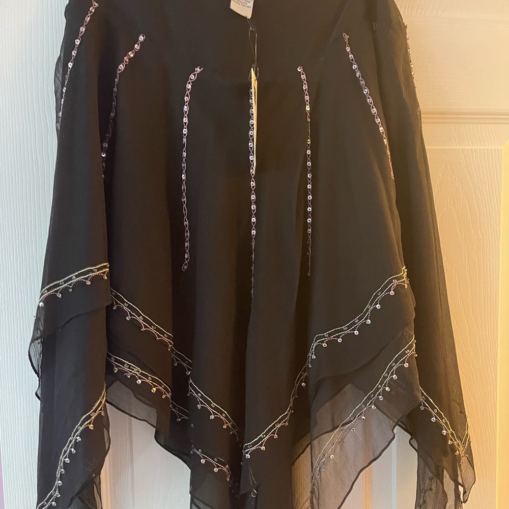 NWT black asymmetrical skirt Silk, SZ 8